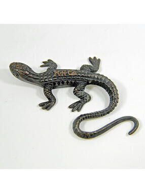 Lizard Geko Paperweight RH Co Reading Hardware Advertising Bronze Brass 4" VTG